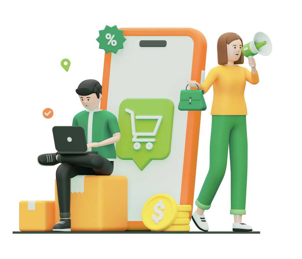Online shopping illustration
